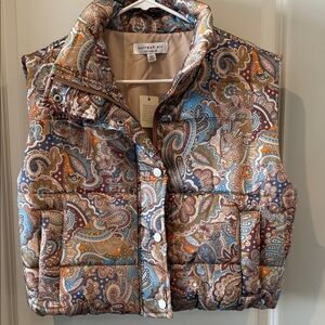 Current Air Blue and Brown Paisley Vest